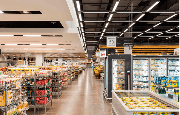 Iluminação para supermercados